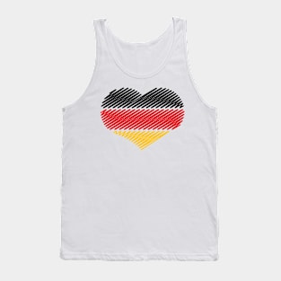 Heart - Black Red Gold (Germany / Flag / Scribble) Tank Top